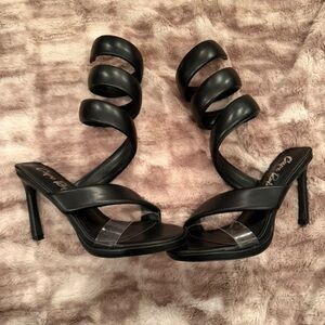 Cape Robbin Black Spiral Strap Heels